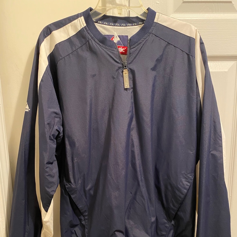 Majestic Yadier Molina #4 Men's Vintage Navy Blue Pullover Jacket